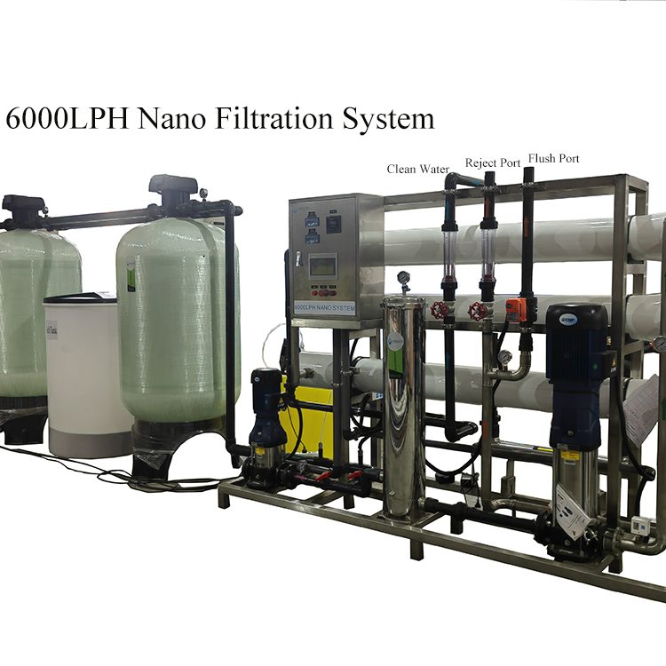 6000LPH Nano Filtration System Color and TDS Removal