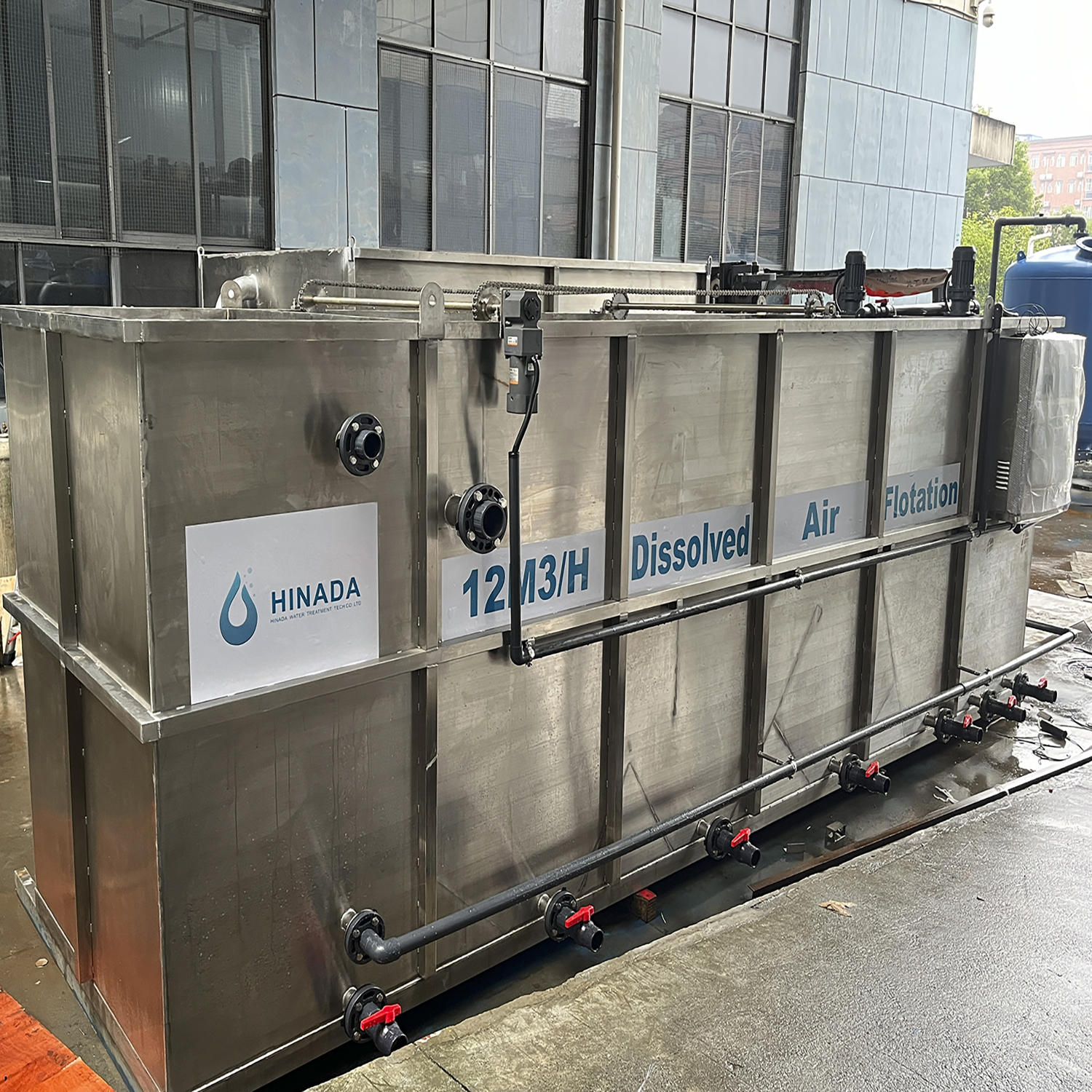 SUS304 Dissolved Air Flotation System for High COD Oil grease industrial wastewater