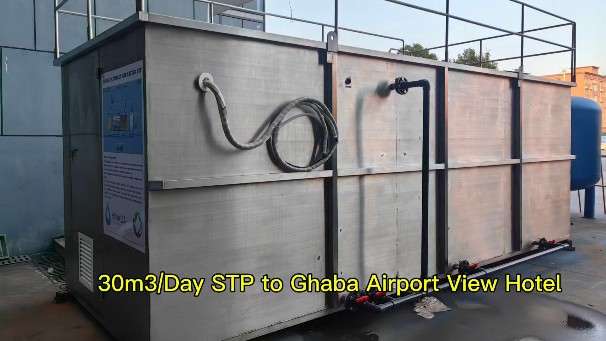 Airport or Island Star Hotel Wastewater Treatment Equipment MBR System Packaged in Container