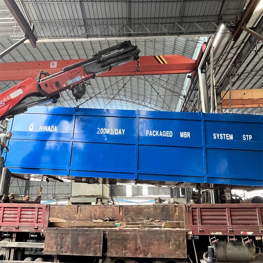 200m3 per day Packaged MBR System for wastewater treatment in containerized