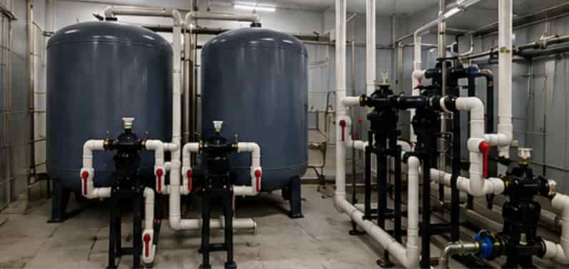 Existing sand filter and carbon filter system before the UF upgrade